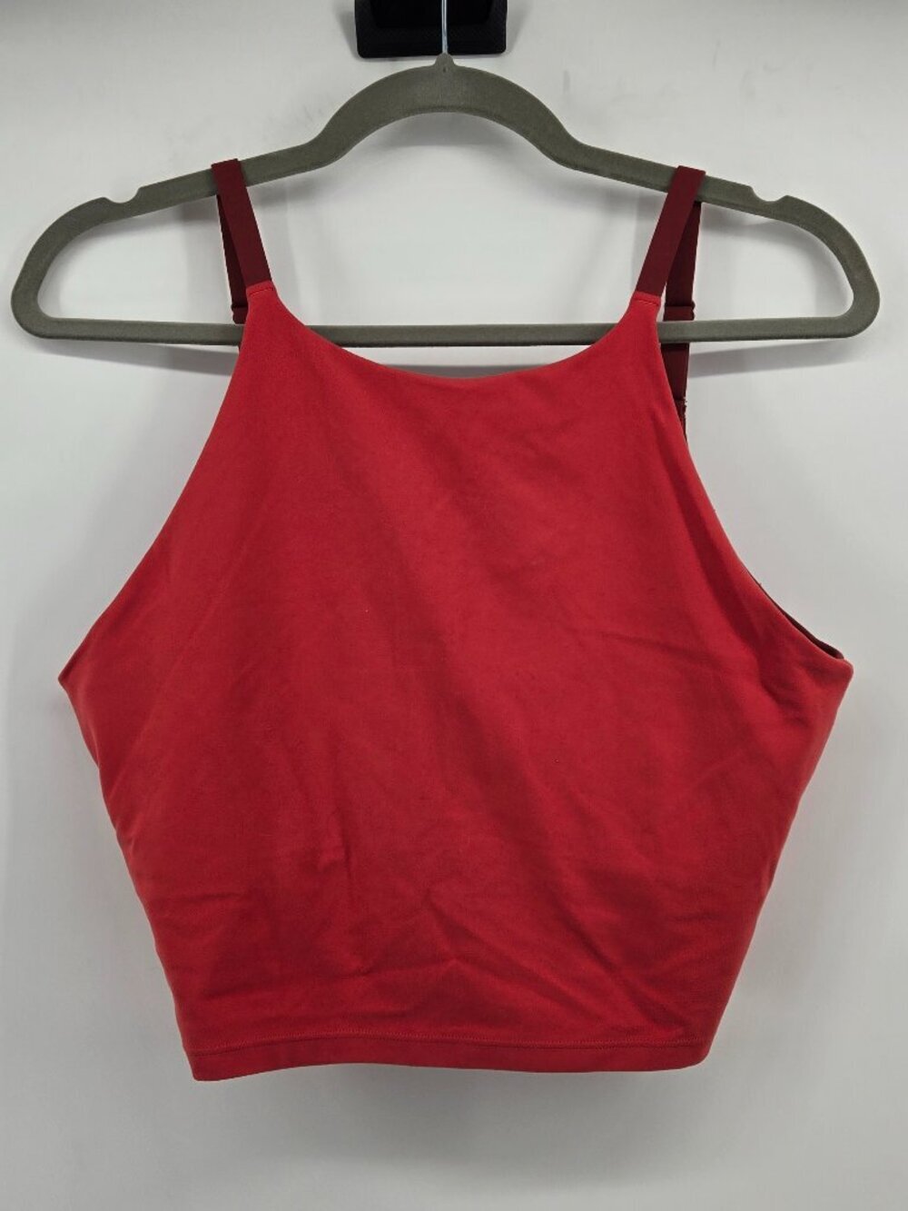 Athleta Intention Crop Top Sports Bra A-C Cup - L Two-Toned Red